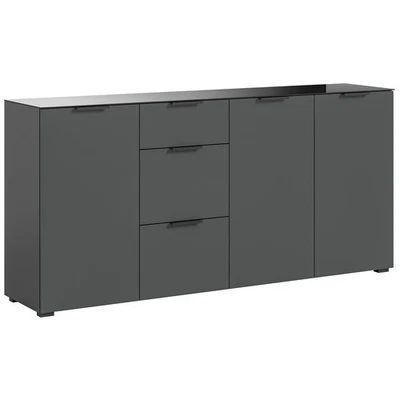 Sideboard RAY - anthrazit - Glasplatte - 179 cm Sideboard Kommode TV Sideboard - Bild 1 von 4