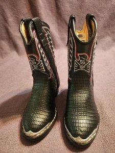 Durango Kid Black Leather Boot Size 6D Metal Toe Tips. - Picture 1 of 5