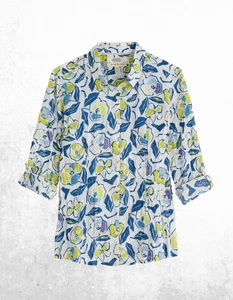 Ex Seasalt Women’s Long Sleeve Cotton Shirt in Sketchbook Petal Blue Larsa - Picture 1 of 6