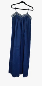 VTG Maidenform Womens M Navy Nightgown Lace Trim Cottagecore Coastal Union USA - Picture 1 of 10