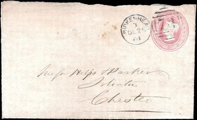 GB 1861 COVER BIRKENHEAD TO CHESTER WITH 1d PINK EMBOSSED - Image 1 of 2