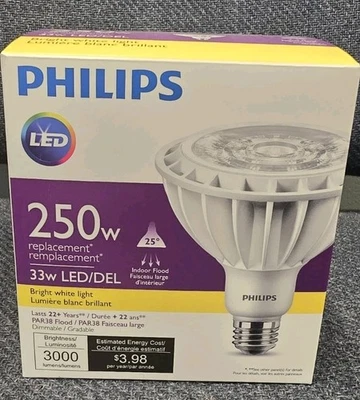 PHILIPS LED 33PAR38/PER/830/F25 DIM 120V #534610  repl 100w HID Or 250w Incan - Image 1 of 3