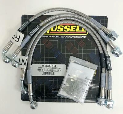 Kit de línea de manguera de freno de acero inoxidable Russell 686910 para Nissan 350 Infinity G35 2003-05 Foto 1 de 4