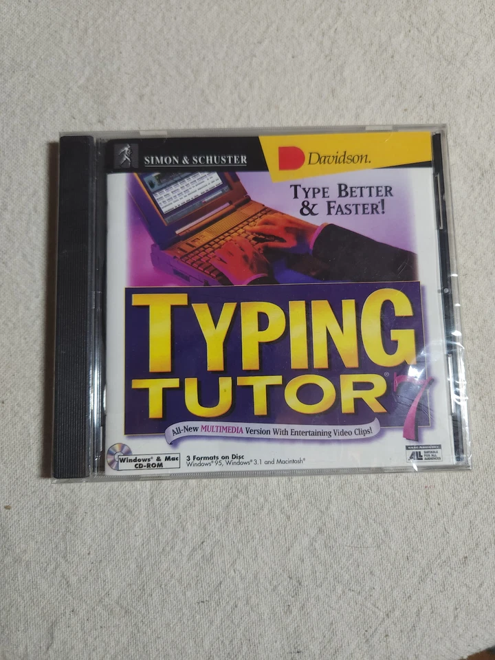 TYPING TUTOR 7 Simon & Schuster CD-ROM NEW SEALED PC Windows 95 -3.1 - Mac - Image 1 of 2