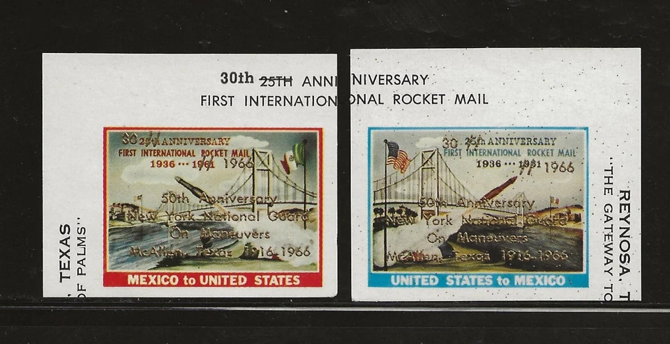 1966 US-MEXICO rocket mail - single stamps - EZ 68A1 - Image 1 of 1