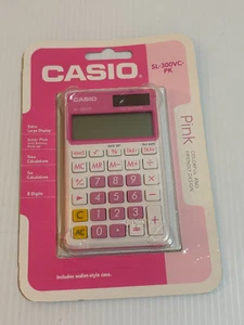 Casio SL-300VC-PK Sealed NEW Pink Calculator 8 Digit w Wallet Case - Picture 1 of 2