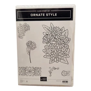 Stampin Up Ornate Style Cling Stamp Set Unmounted Flower Floral Daisy - Picture 1 of 4