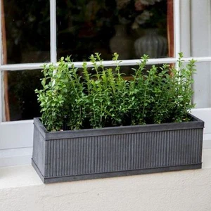 Vence Stylish Galvanised Metal Window Box Flower Herb Planter - Small 60cm - Picture 1 of 1