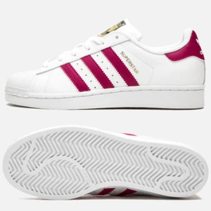 Adidas Originales Superstar TALLA 3.5 5.5 Junior Niñas Entrenadores Blanco Rosa Mujer - Imagen 1 de 3