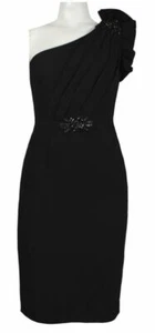 JS Collections Black Asymmetrical Beaded Dress - Picture 1 of 4