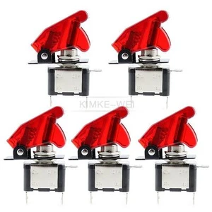 5x 12V/20A Auto KFZ LKW Schalter Kippschalter LED Beleuchtet EIN/AUS Schutz Rot - Bild 1 von 9