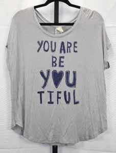 Nite Nite Munki Munki Sleepwear Tee Gray Size L Short Sleeve Rayon & Spandex - Picture 1 of 3