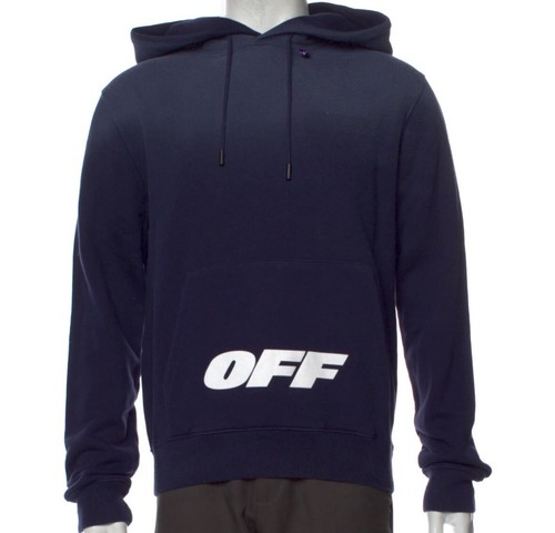 OFF WHITE Felpa con cappuccio da uomo bianca spento taglia small da uomo pre proprietà