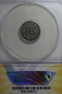 1888 .03 ANACS VF 30 Three Cent Nickel, Liberty Three Cent Piece - Picture 1 of 2