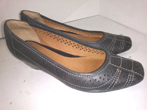 Scarpe donna Clarks Artisan nere in pelle con zeppa bassa taglia 6 M