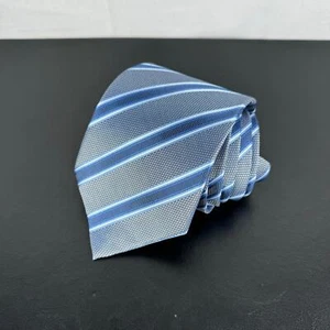 Ermenegildo Zegna Vintage 100% Silk Neck Tie Blue Stripe - Picture 1 of 5
