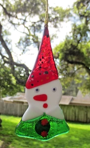 Murrano Glass Christmas Snowman Ornament - Brand New ! - Picture 1 of 5