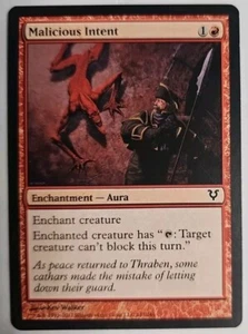 MTG Magic The Gathering Card Malicious Intent Enchantment Aura Red Avacyn Restor - Picture 1 of 2