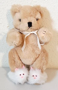 Midwest of Cannon Falls Jointed Teddy Bear with Kitty Slippers Stuffed Plush 8" - Picture 1 of 10
