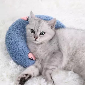 Cat Lovely Cozy Pillow Bite Resistant Neck U-Shaped Pet Pillow Ultra Soft Pillow - Picture 1 of 10
