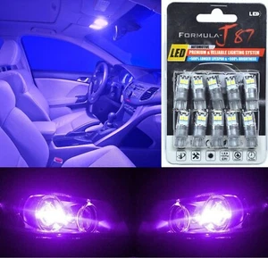 LED 3030 Light Purple 12000K 194 Ten Bulbs Interior Dome Replacement Festoon Fit - Picture 1 of 8