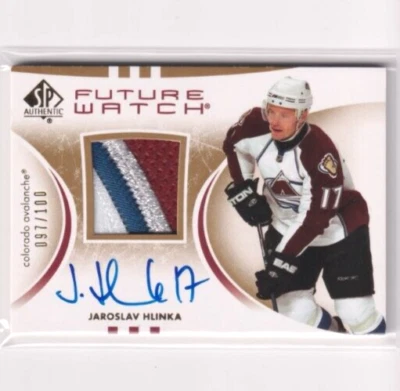 2007-08 SP Authentic Future Watch Patch AUTO 205 Jaroslav Hlinka /100 Avalanche - Image 1 of 2