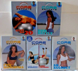 5 Core Secrets workout DVD lot stability ball bun battle ab assault fundamentals - Imagen 1 de 7