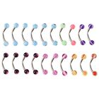 20Pcs  Stainless Steel Ball Barbell Curved Eyebrow Rings Bars Tragus7463