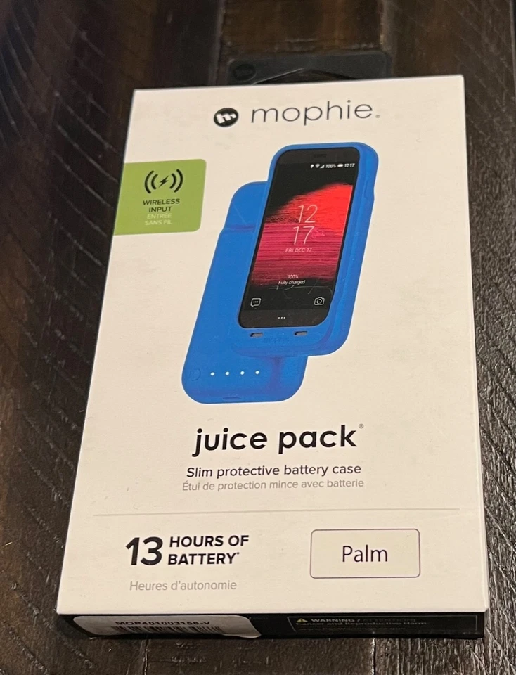 Funda protectora delgada de batería Mophie Juice Pack para Verizon Palm - Azul - NUEVA Foto 1 de 1