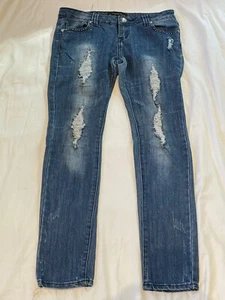 Twentyone Black Rue 21 Womens 5/6R Low Rise Distressed Skinny Jeans - Picture 1 of 11