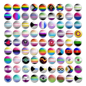 The Original LGBT/LGBTQIA+ 25mm/1 Inch Pride Flag Badges (81 To Choose From) Gay - Picture 1 of 82