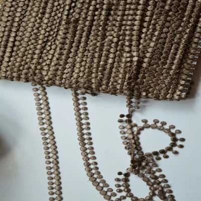 1cm Ancho 3/8 Pulgadas Marrón Lunares Encadenado Soluble Alta Calidad Encaje Precio por Yarda Foto 1 de 4