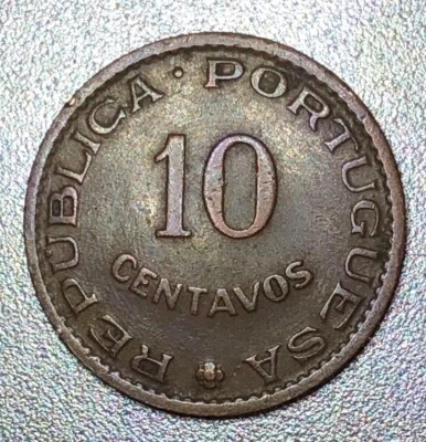 India-Portuguese 10 Centavos 1959 Bronze Portugal KM#30 - Image 1 of 2