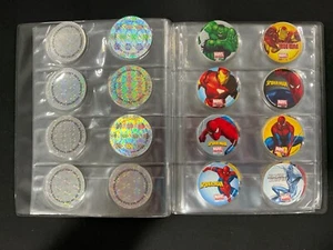 2006 Marvel Heroes series 1 POG set 1-60 with album stack'em and slam'em POGS - Picture 1 of 10