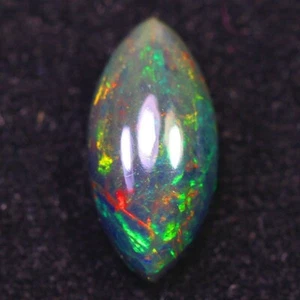 1.24Cts Marquise! Multicolor Natural Ethiopian Black Opal Loose Gemstone M190 - Picture 1 of 5