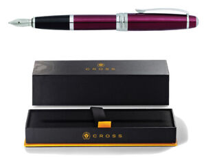Genuine Cross Fountain Pen Red Lacquer Fountain Pen with Medium Nib Gift For All