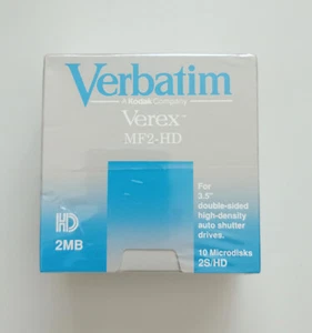 VERBATIM VEREX MF2-HD 2MB 3.5" double-sided floppy disks 10 pack sealed in box - Afbeelding 1 van 2