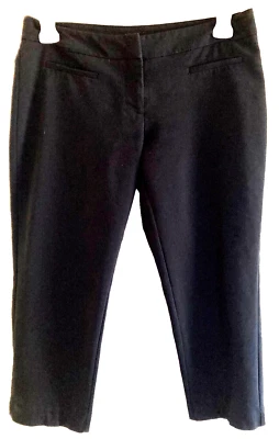 Apt.9 Womens BLACK TIE Capri Sz 6 Pants Dressy Cropped Black Slacks Short Chinos - Image 1 of 4