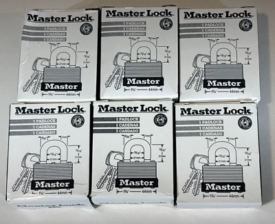 LOT OF 6 Master Lock 500KABRK #197 Breakaway Steel Warded Padlocks Keyed Alike - Image 1 of 4