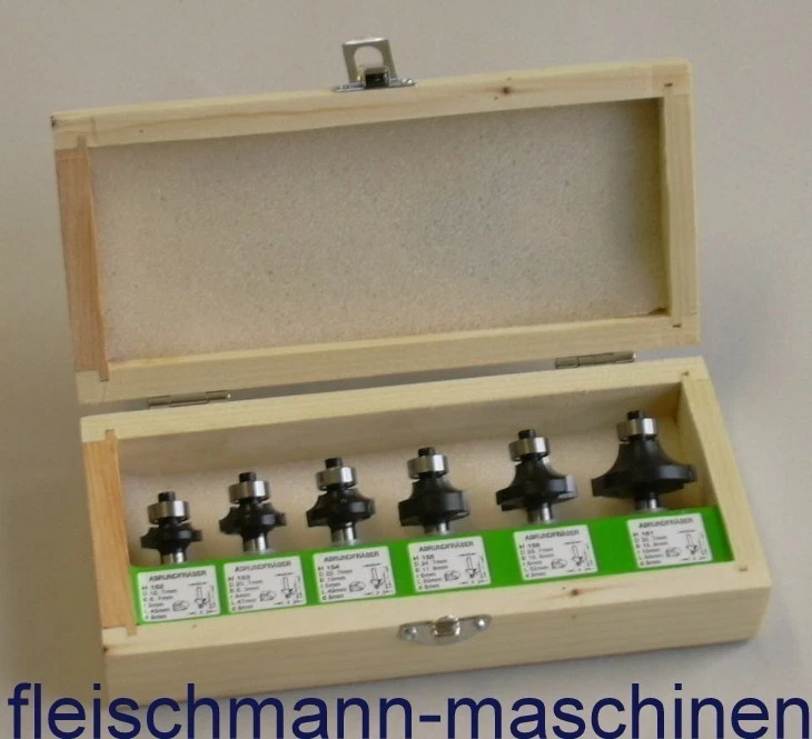 Edessö HM Abrundfräser Satz Viertelstabfräser 6-teilig Schaft 8 mm H 700 Fräser - Bild 1 von 1