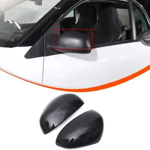 Glossy Black Car Rearview Side Mirror Cover Trim For Mercedes-Benz Smart 2016-21 - Picture 1 of 10