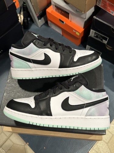 Taglia 6Y Air Jordan 1 Low GS SE pastello tie dye verde viola nero DQ2514 100