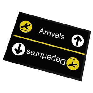 Fußmatte mit Spruch | Arrivals - Departures | 60x40cm  Schmutzfangmatte Türmatte - Bild 1 von 5