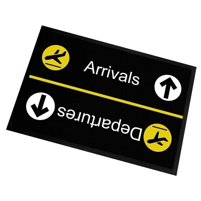 Fußmatte mit Spruch | Arrivals - Departures | 60x40cm  Schmutzfangmatte Türmatte - Bild 1 von 4