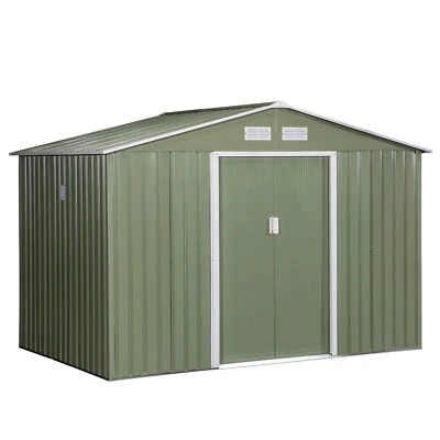 9x6 FT Garden Tool House with Foundation, Vents, and Sliding Doors Storage Shed - Image 1 of 4