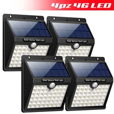 Lampada Faro LED Solare 4 PZ Faretto con Sensore Movimento Luce Esterno Giardino
