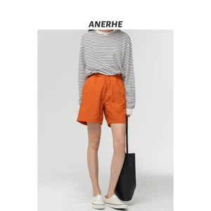 Women's Shorts Solid Color Sports Wide Leg Casual Straight Fifth Shorts - Picture 1 of 17