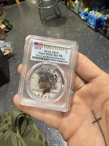 2023 s silver reverse proof Peace Dollar PCGS PR 70 First strike Flag Holder - Picture 1 of 2