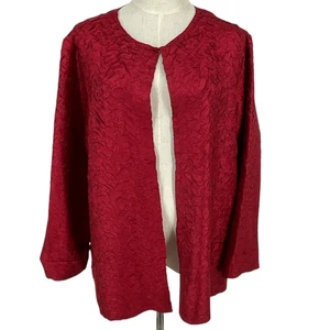 Travelers Collection by Chico's rote Strukturjacke Gr. 3 US 16 - Bild 1 von 7