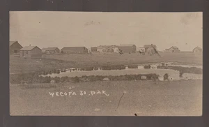 Wecota SOUTH DAKOTA RPPC c1910 MAIN STREET nr Cresbard Faulkton GHOST TOWN? SD - Picture 1 of 3